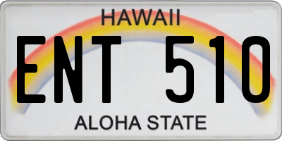 HI license plate ENT510