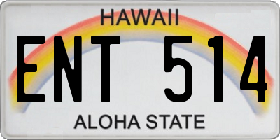 HI license plate ENT514