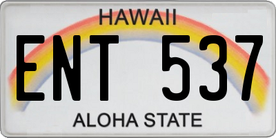 HI license plate ENT537