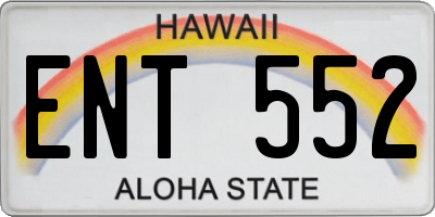 HI license plate ENT552