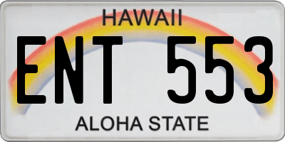 HI license plate ENT553