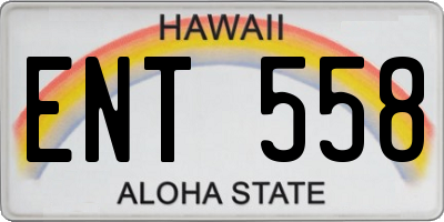 HI license plate ENT558