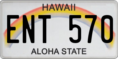 HI license plate ENT570