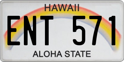 HI license plate ENT571