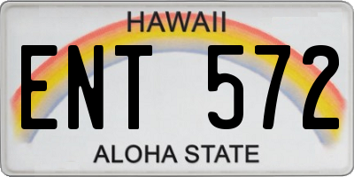 HI license plate ENT572