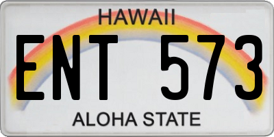 HI license plate ENT573