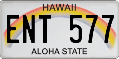 HI license plate ENT577