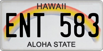 HI license plate ENT583