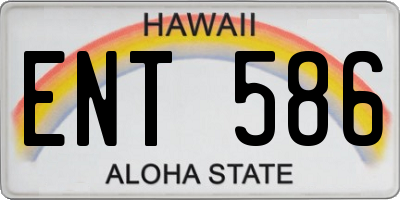 HI license plate ENT586