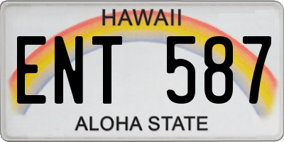 HI license plate ENT587