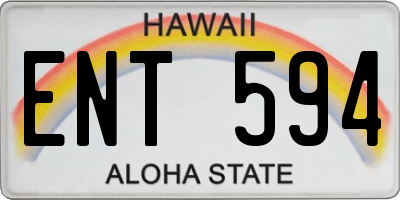 HI license plate ENT594