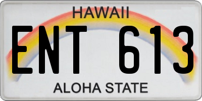 HI license plate ENT613