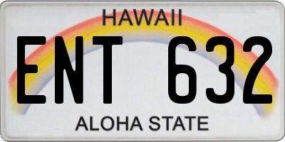 HI license plate ENT632