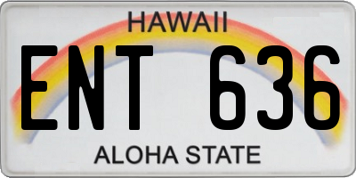 HI license plate ENT636