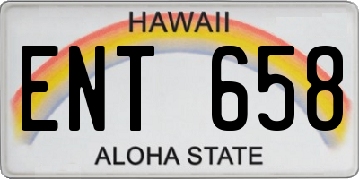 HI license plate ENT658