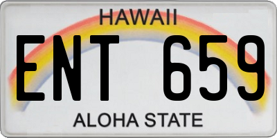HI license plate ENT659