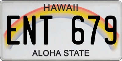 HI license plate ENT679