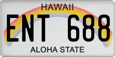 HI license plate ENT688
