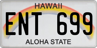 HI license plate ENT699