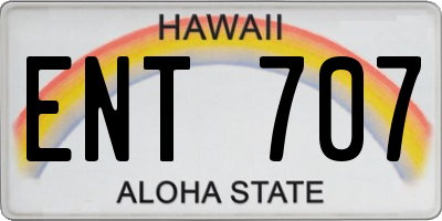 HI license plate ENT707