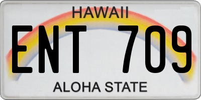 HI license plate ENT709
