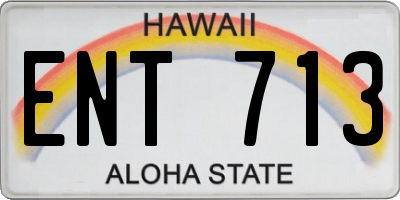 HI license plate ENT713