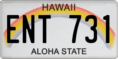 HI license plate ENT731