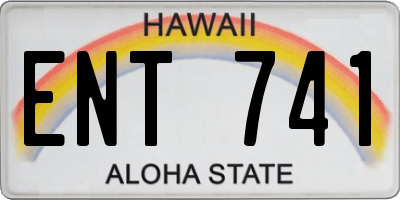 HI license plate ENT741
