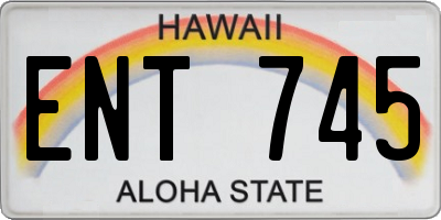 HI license plate ENT745