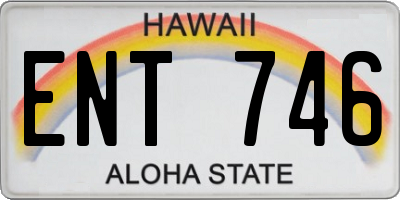 HI license plate ENT746