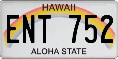 HI license plate ENT752