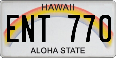 HI license plate ENT770