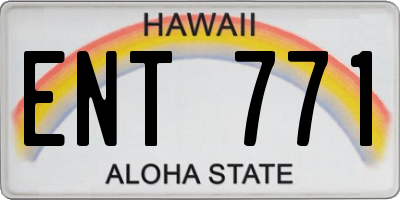 HI license plate ENT771
