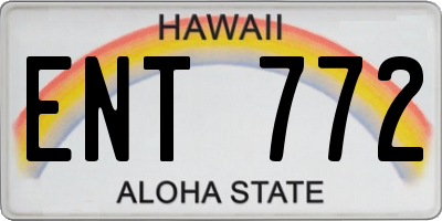 HI license plate ENT772