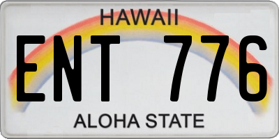 HI license plate ENT776