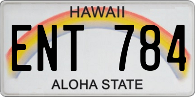 HI license plate ENT784