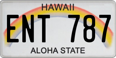 HI license plate ENT787