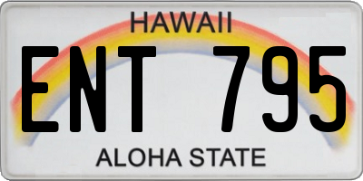 HI license plate ENT795