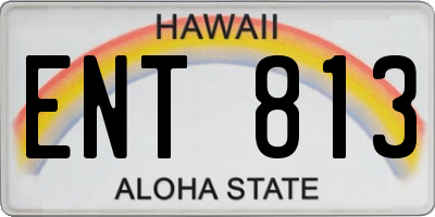 HI license plate ENT813