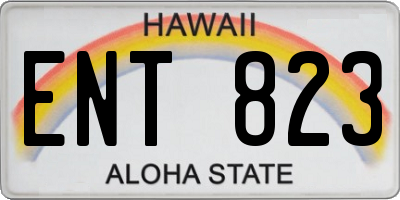 HI license plate ENT823