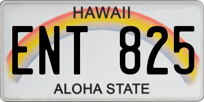 HI license plate ENT825