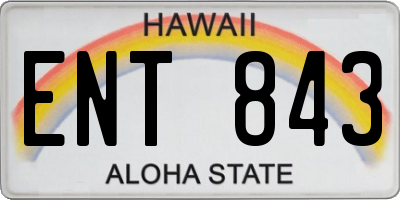 HI license plate ENT843