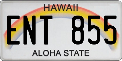 HI license plate ENT855