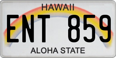 HI license plate ENT859