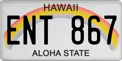 HI license plate ENT867
