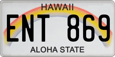 HI license plate ENT869