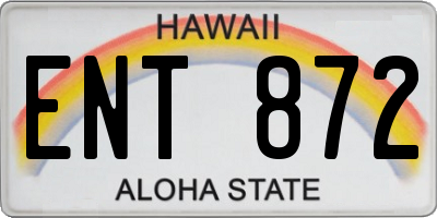 HI license plate ENT872