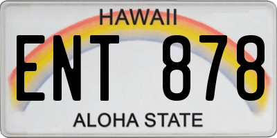 HI license plate ENT878