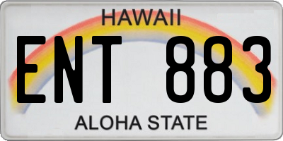 HI license plate ENT883