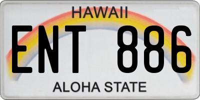 HI license plate ENT886
